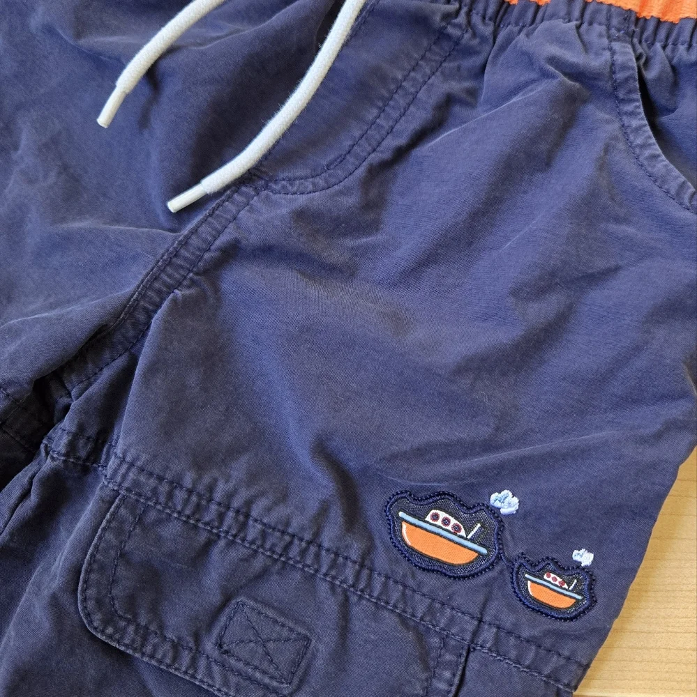 Vintage Y2K Gymboree navy blue cargo pocket nylon cotton tugboat pants